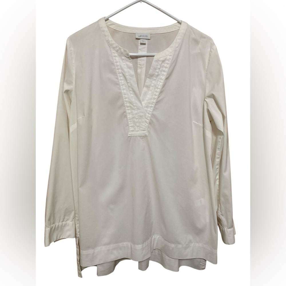 J. Jill White Shirt Collection Tunic Blouse for Women, Size Large.